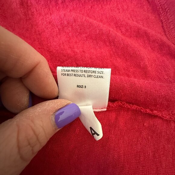 Women's L Eileen Fisher Organic Linen Jersey Long Fuchsia Racer Back Tank - Picture 7 of 7